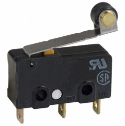 Subminiature snap-action switch, On-On, solder connection, roller lever, 0.49 N, 5 A/125 VAC, 3 A/250 VAC, IP40, SS-5GL2