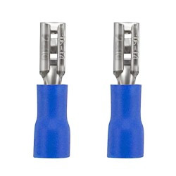 2x Konektor żeński 2.8mm z izolacją niebieski