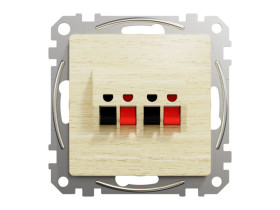 SEDNA DESIGN & ELEMENTS Gniazdo podwójne głośnikowe brzoza SDD180411 SCHNEIDER ELECTRIC