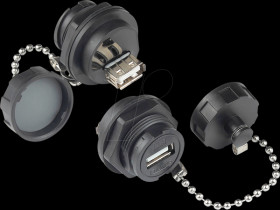 IC04-U205 Connector – USB 2.0 bushing coupling type A, + cover