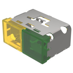 Soczewki do wskaźników, 03-902, Zielony, żółty, Prostokąt, długość: 38