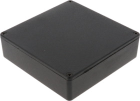Aluminum die cast enclosure, (L x W x H) 120 x 120 x 34 mm, black (RAL 9005), IP54, 1590QBK
