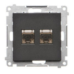 SIMON55 czarny T62E.01/149 Gn. 2x RJ45 kat.6