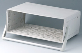 19 inch enclosure, 63 HP, (W x H x D) 367 x 143 x 250 mm, ABS, gray white, A0236470