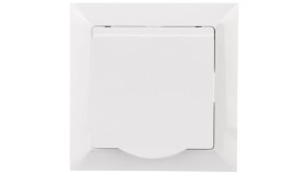 Premium Gniazdo Pojedyncze Z/U 16A 250V Z Klapką Ip44 Białe Gpt-16 Prh