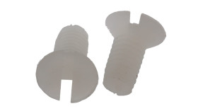 Śruby maszynowe M3 łeb z łbem stożkowym Nylon długość 6.0mm skok 0.50mm