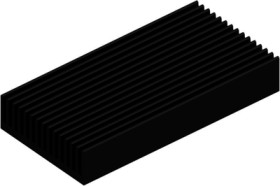 Extruded heatsink, (L x W x H) 100 x 50.8 x 16.51 mm, 5.7 to 2.8 K/W, black anodized, 10020022