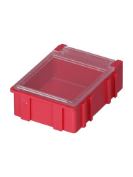 Skrzynka z przegródkami l. przedziałów: 1 szerokość: 42.3mm wysokość: 21mm głębokość: 57.4mm, kolor Czerwony,