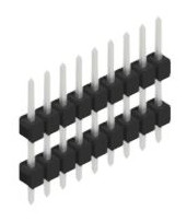 Pin header, 9 pole, pitch 2.54 mm, straight, black, 10056504