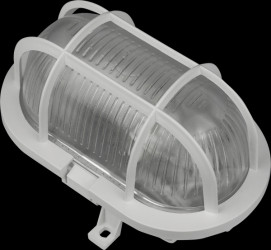 20300022 Ceiling light fixture, with protective cage, oval, white