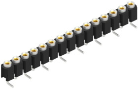 Socket header, 15 pole, pitch 2.54 mm, angled, 10042802