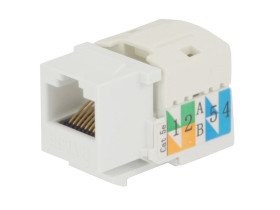 Moduł typu Keystone kat. 5e UTP zaciskany odgórnie biały