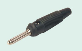 Adapter z wtykiem bananowym Męski Połączenie lutowane typ Wtyk bananowy Czarny 30A Hirschmann Test & Measurement