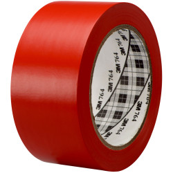 3M&#x2122; 70006299864 764i General Purpose Vinyl Tape PVC Red 50mm x 33m