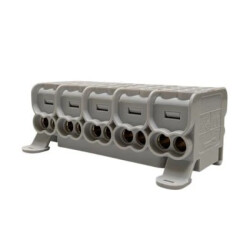 Blok dystrybucyjny - rozdzielczy HLAK 25 (MAG) 5P szary 2xAl/Cu 25mm²+16mm² 1000VAC/1500VDC MAG5255A00
