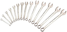 Zestaw narzędzi nastawnych Zestaw kluczy oczkowych RS PRO 3/8 → 1.1/4 cala 14 szt. Stal chromowo-wanadowa