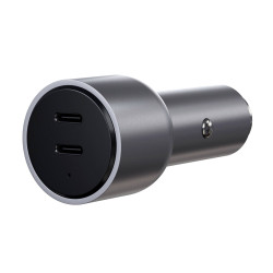 Satechi ST-U2C40CCM Adapter ładowania 40 W 2x USB-C® srebrny samochód osobowy