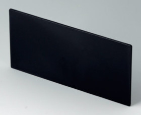 Front plate, PPO, (W x H) 139.3 x 67.5 mm, black, B6143221
