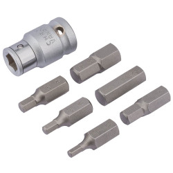 Draper Expert 83565 1/2&quot; Sq. Dr. Metric Hexagon Bit Set (7 Piece)
