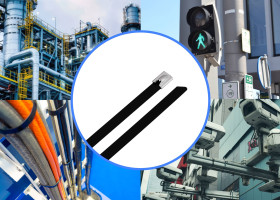 TRU COMPONENTS TC-12647620 Opaski kablowe stalowe 520 mm 7.9 mm AISI 304 z osłoną 100 szt.