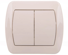 Simon Akord Łącznik schodowy podwójny 10AX 250V beż AW6/2/12