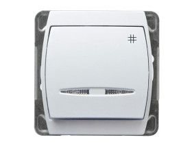 GAZELA Wyłącznik krzyżowy podświetlany biały ŁP-4JS/m/00 OSPEL