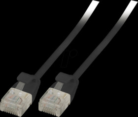 K8108SW.1 Cat.6a patch cable, U/UTP, ultraflex, 1m, black
