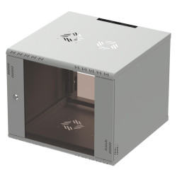 Szafa wisząca Professional 19" 9U, 600mm, drzwi szklane, szara