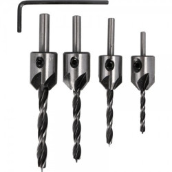 ZESTAW 4 WIERTEL Z POGLEBIACZEM 3-6MM
