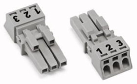 Gniazdo 3-torowe szare WINSTA MINI 890-243 /50szt./