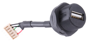 Złącze USB A Nakrętka blokująca Żeński 2.0 ,1-portowe