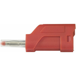 TruComponents 170672 R Straight blade Plug, straight 4 mm Red