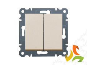 LUMINA Wyłącznik schodowy podwójny kremowy WL0051 HAGER