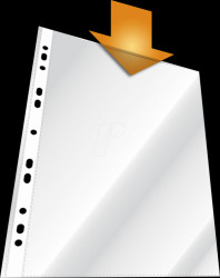 266219 Plastic wallets, A4, crystal clear, 10 pieces