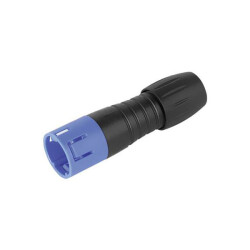 Binder 99 9209 060 04 Male Cable Mnt 4 Pin Blue Code with Solder Termination