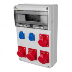 Rozdzielnica budowlana RS-13 13-mod. 2x2P+Z, 2x16A/5P, 2x32A/5P, IP44 bez zabezpieczeń 6251-00