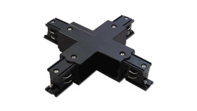 Łącznik Poczwórny Krzyżowy Do Listw Szynowych Trójfazowych Czarny