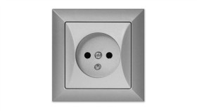 Opal Gniazdo Pojedyncze Z Uziemieniem Srebrne Gpt-16 Op Sr