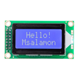 Wyświetlacz LCD 2x8 znaków niebieski HD44780