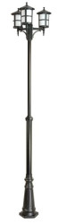 Oprawa parkowa, maszt Cordoba II OGMWN 3 TD, E27 3 x max 60W, kolor czarny, regulowana wysokość 180 - 280 cm, 0438621