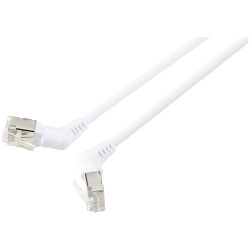 Renkforce RF-6071568 Network cable RJ45 CAT 6A F/UTP 2m White angled contacts