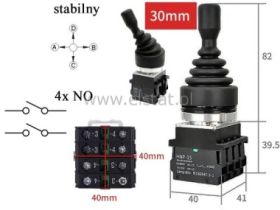 Joystick przemysłowy; 4 tory; stabilny; 4xNO; 30mm