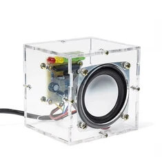 HU-023 Mini Crystal Speaker Zestaw DIY Dual Channel 3W Moc Kompaktowy Wyświetlacz Muzycznego Spektrum LED Głośnik Audio na Kompu