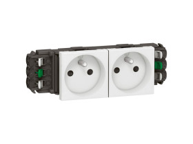 MOSAIC Gniazdo do kanałów dlp 2x2p+z z przesłoną/zaciski automatyczne białe 16a-250v 077302 LEGRAND