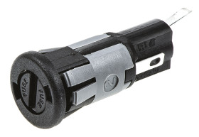 Oprawa bezpiecznikowa montowana w tablicach Montaż panelowy rozmiar: 5 x 20mm 10A 250V ac Lutowie Bulgin