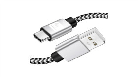 Kabel Usb 2.0 Usb-A Na Usb-C 3A Czarno-Szary Oplot Icoc Mu2ac-010-Al /1 M/