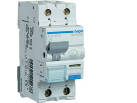 Wyłącznik różnicowoprądowy z członem nadprądowym B 32A 1P+N 6kA 30mA Typ A ADA932D HAGER