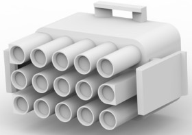 Plug housing, 15 pole, pitch 6.35 mm, straight, natural, 1-480710-0