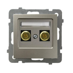 As Gniazdo głośnikowe pojedyncze satyna light GGN-1G/m/45