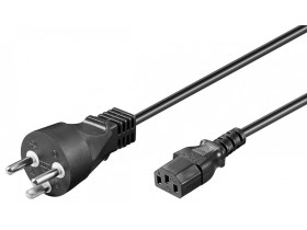 Kabel do urządzeń nienagrzewających się, Dania, typu H 2 m, Czarny